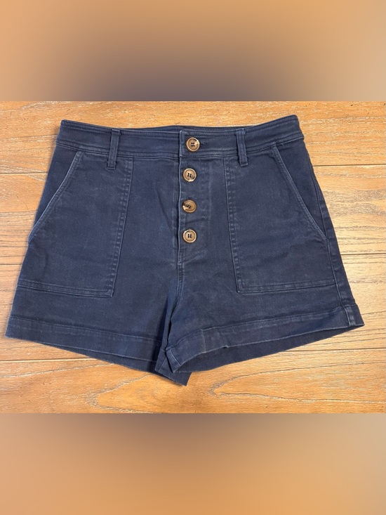 miami Pants - miami Navy Button-Front High Waist Shorts
